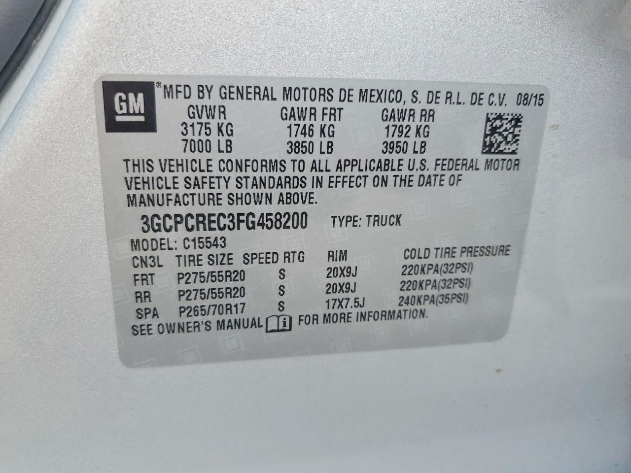 2015 CHEVROLET SILVERADO C1500 LT photo 12
