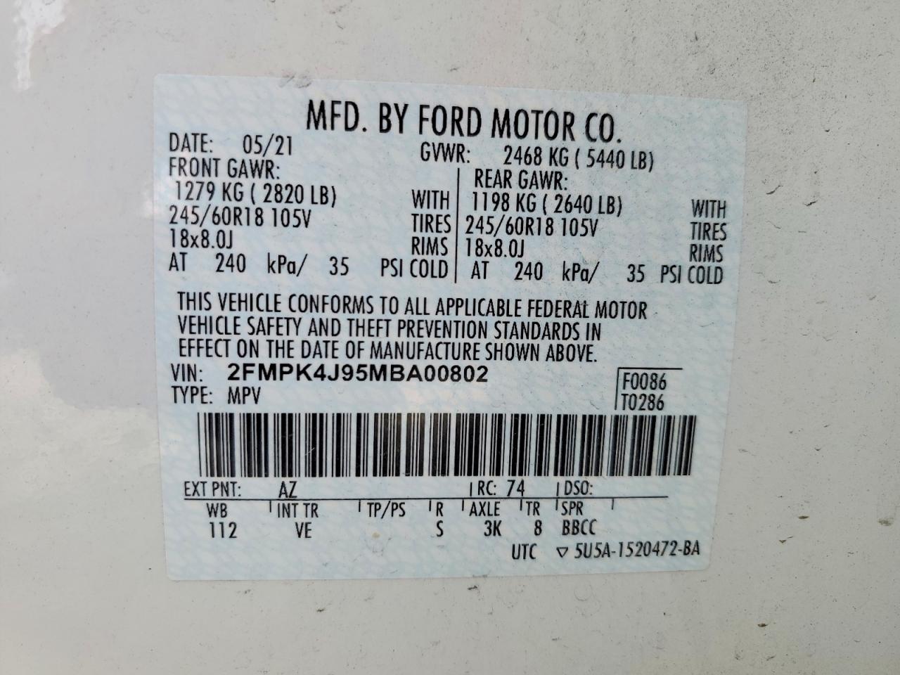 2021 FORD EDGE SEL photo 25