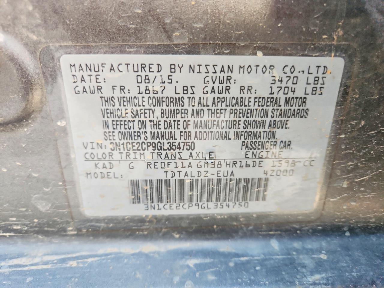 2016 NISSAN VERSA NOTE S photo 23