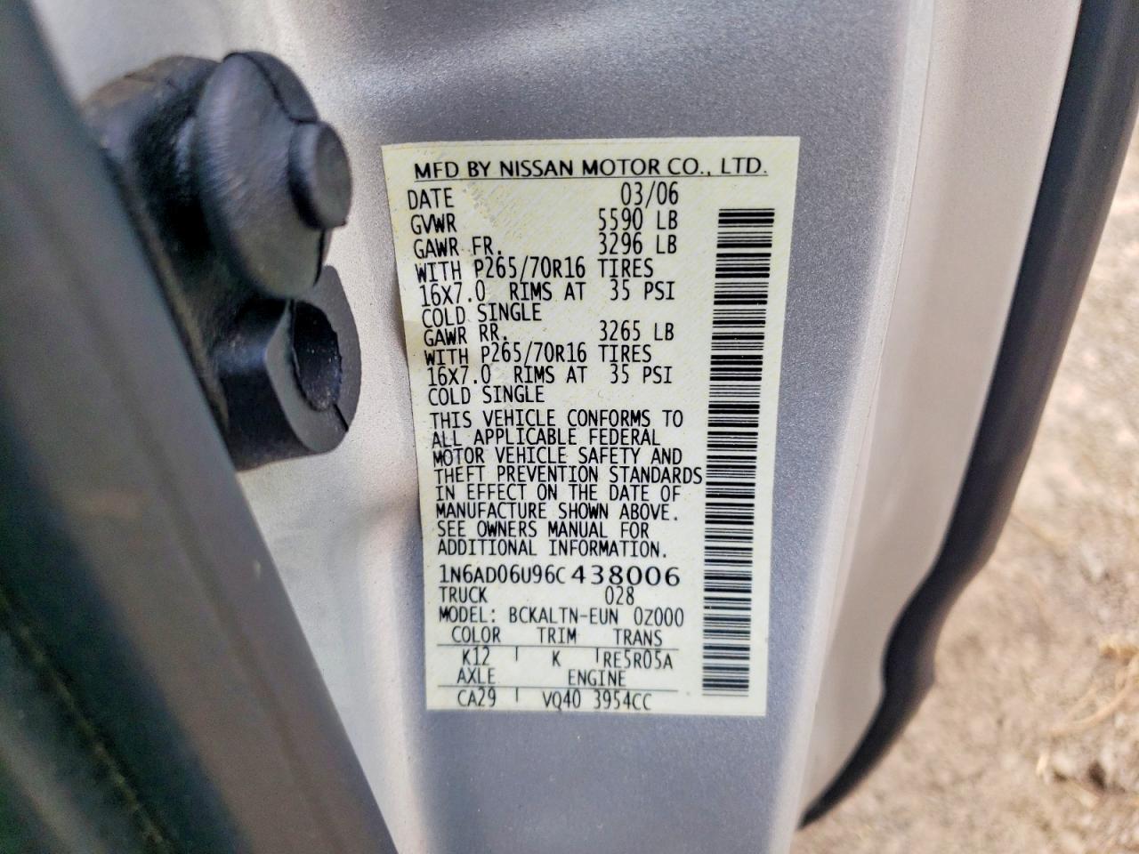 2006 NISSAN FRONTIER KING CAB LE photo 34