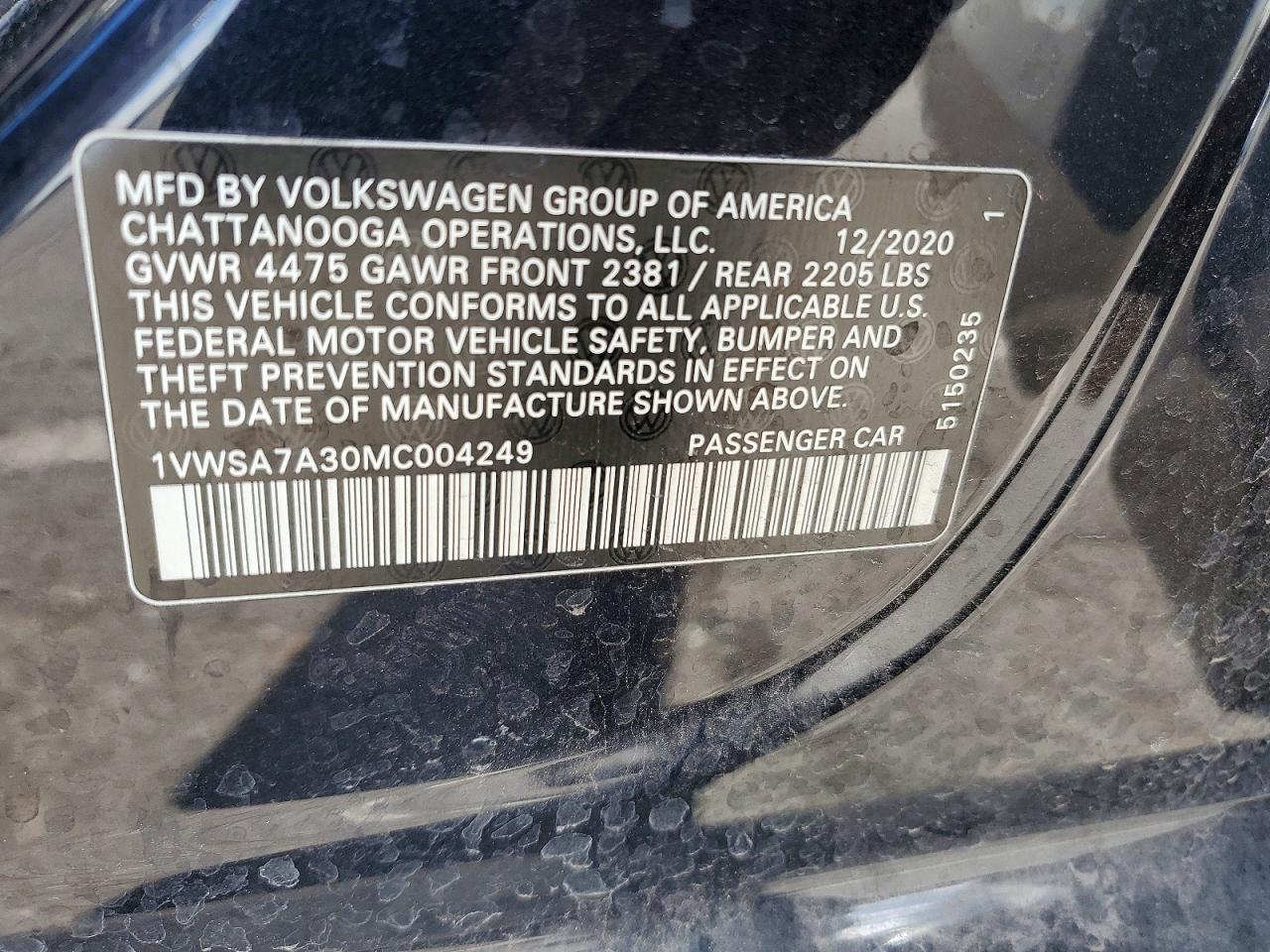 2021 VOLKSWAGEN PASSAT SE photo 23