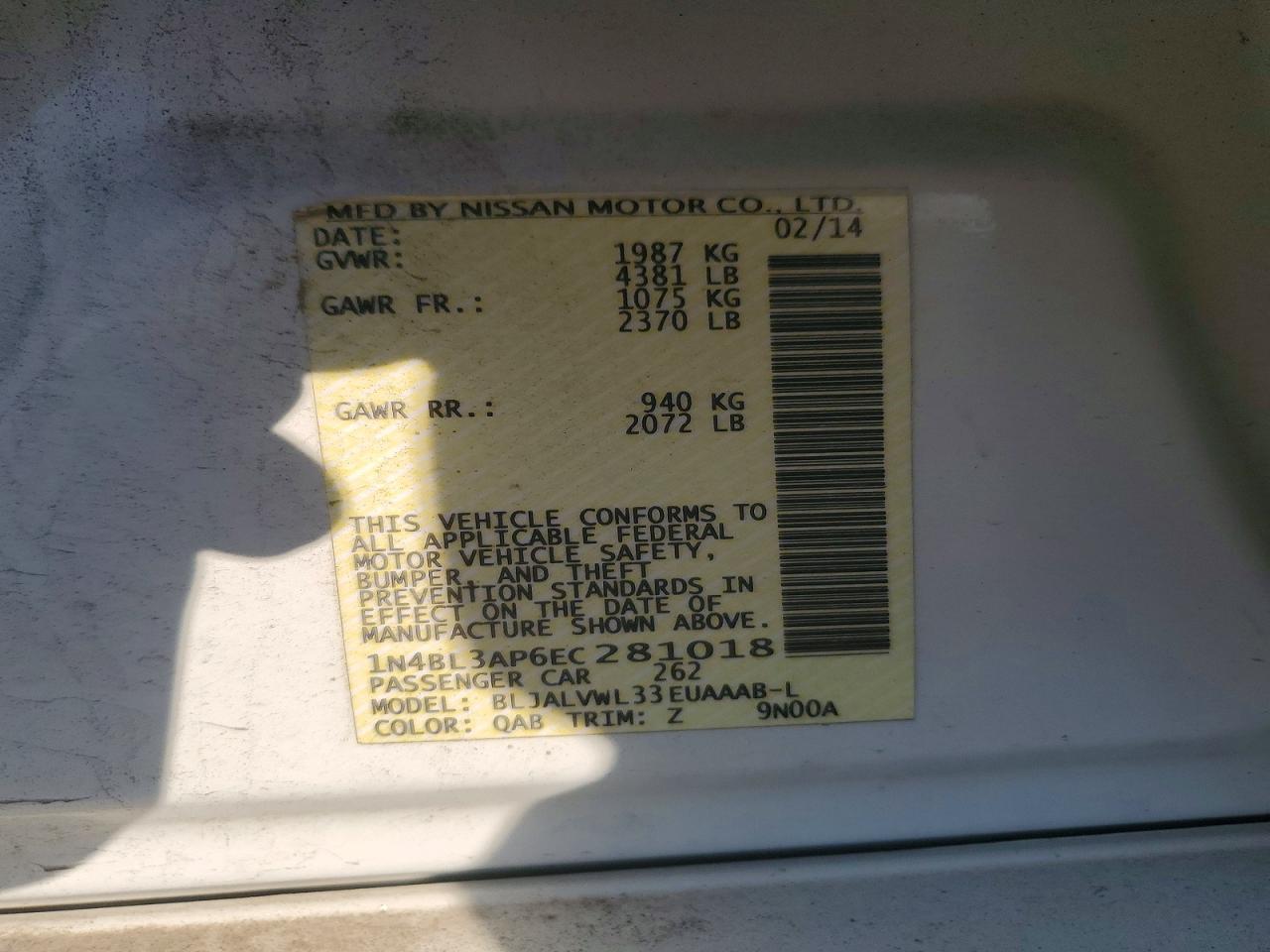2014 NISSAN ALTIMA 3.5S photo 34
