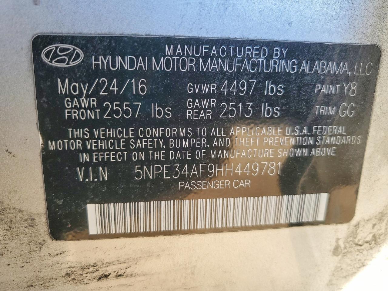 2017 HYUNDAI SONATA SPORT photo 23