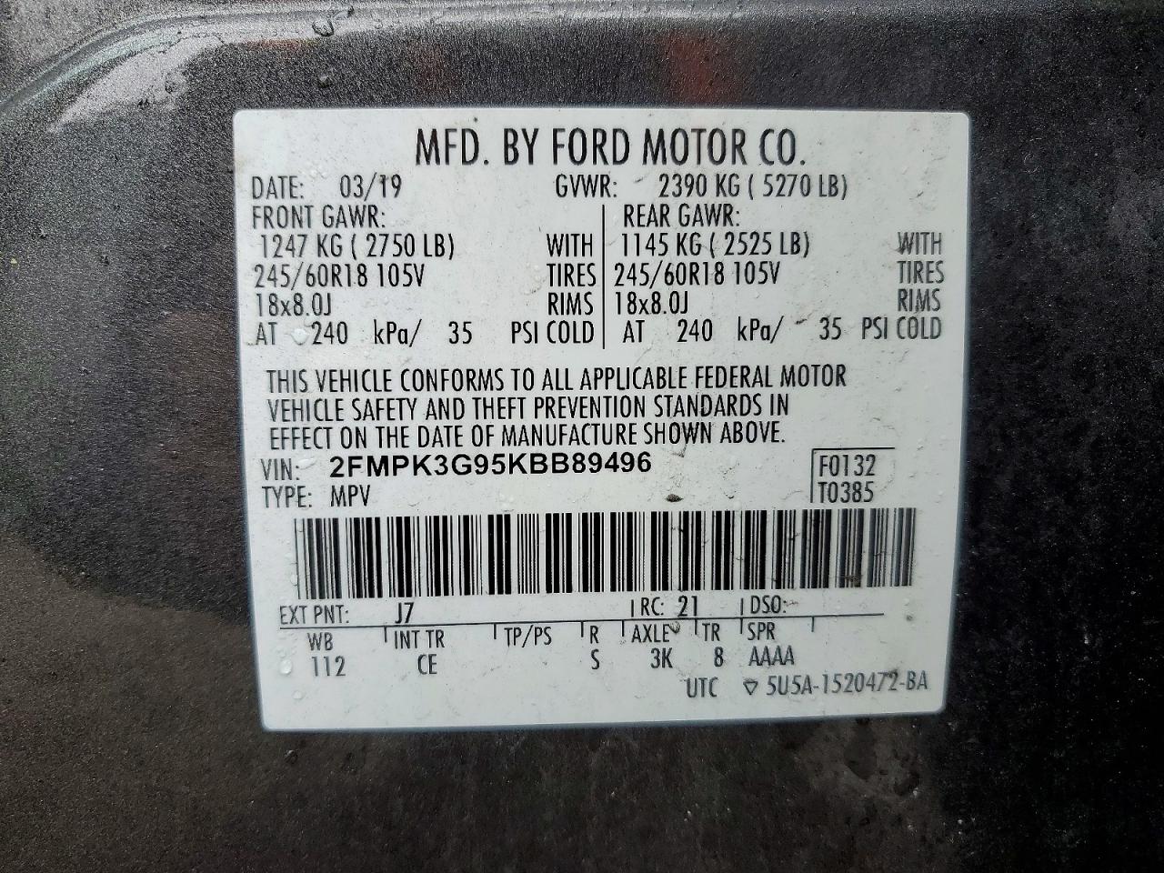 2019 FORD EDGE SE photo 37