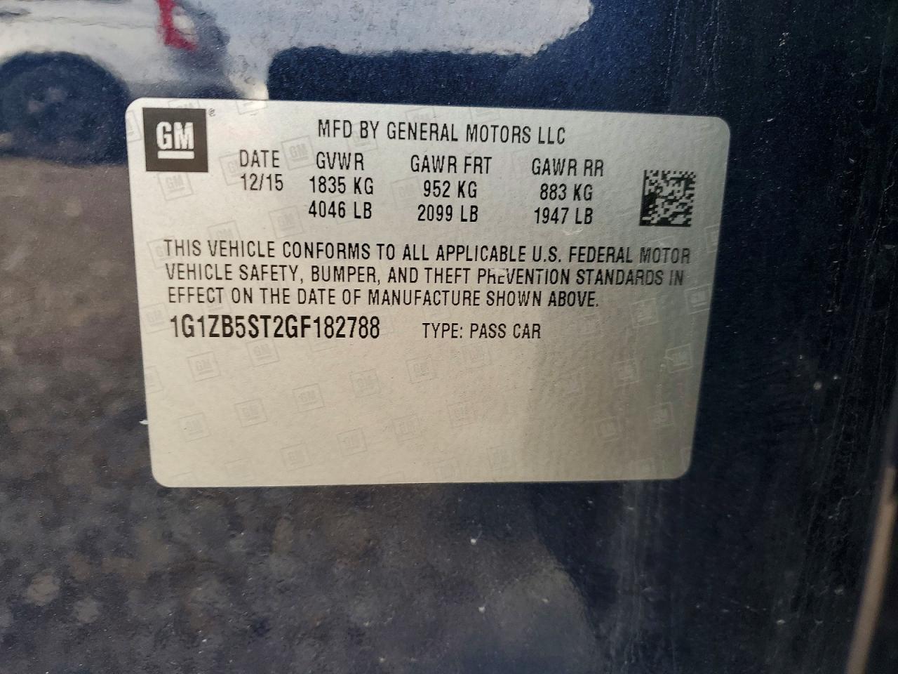 2016 CHEVROLET MALIBU LS photo 12