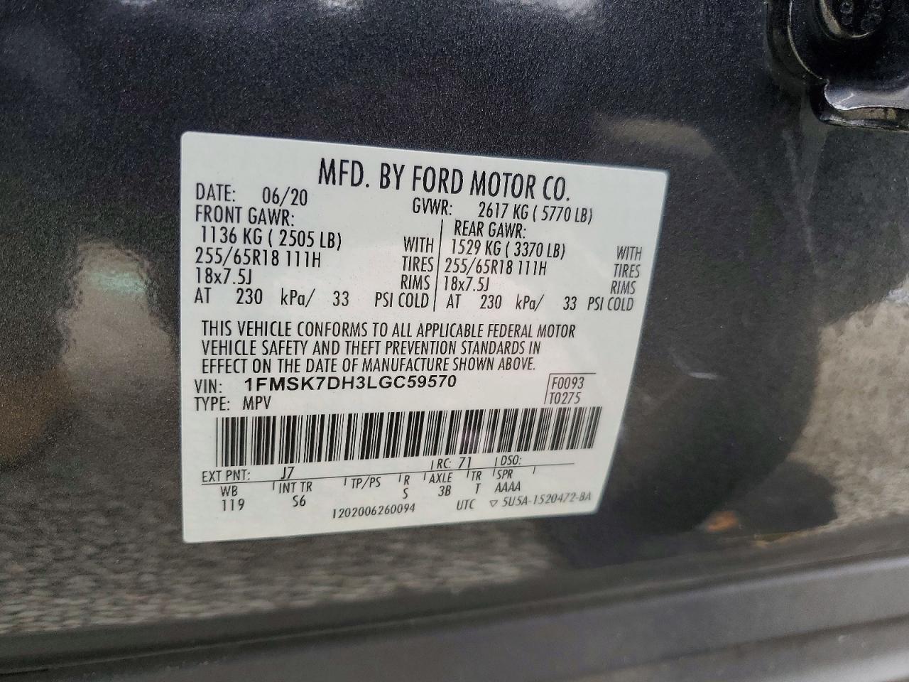 2020 FORD EXPLORER XLT photo 40