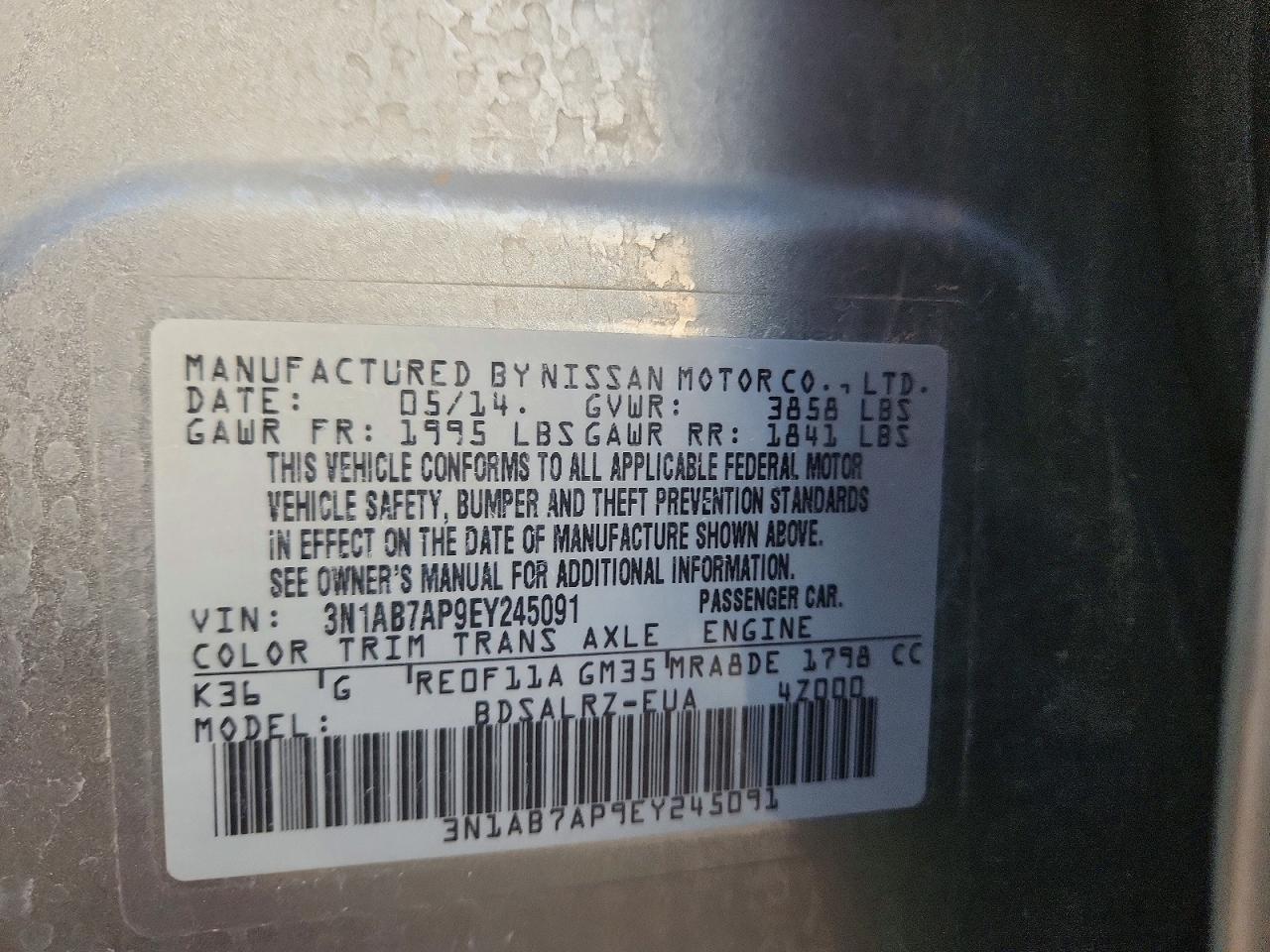 2014 NISSAN SENTRA SR photo 25