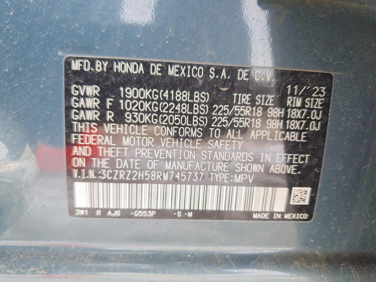2024 HONDA HR-V SPORT photo 13