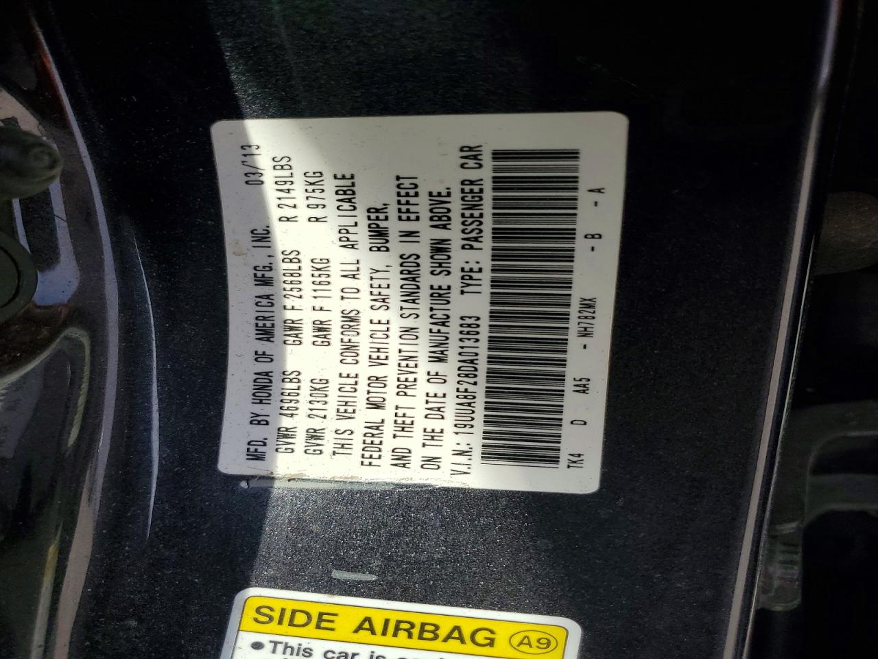 2013 ACURA TL photo 12