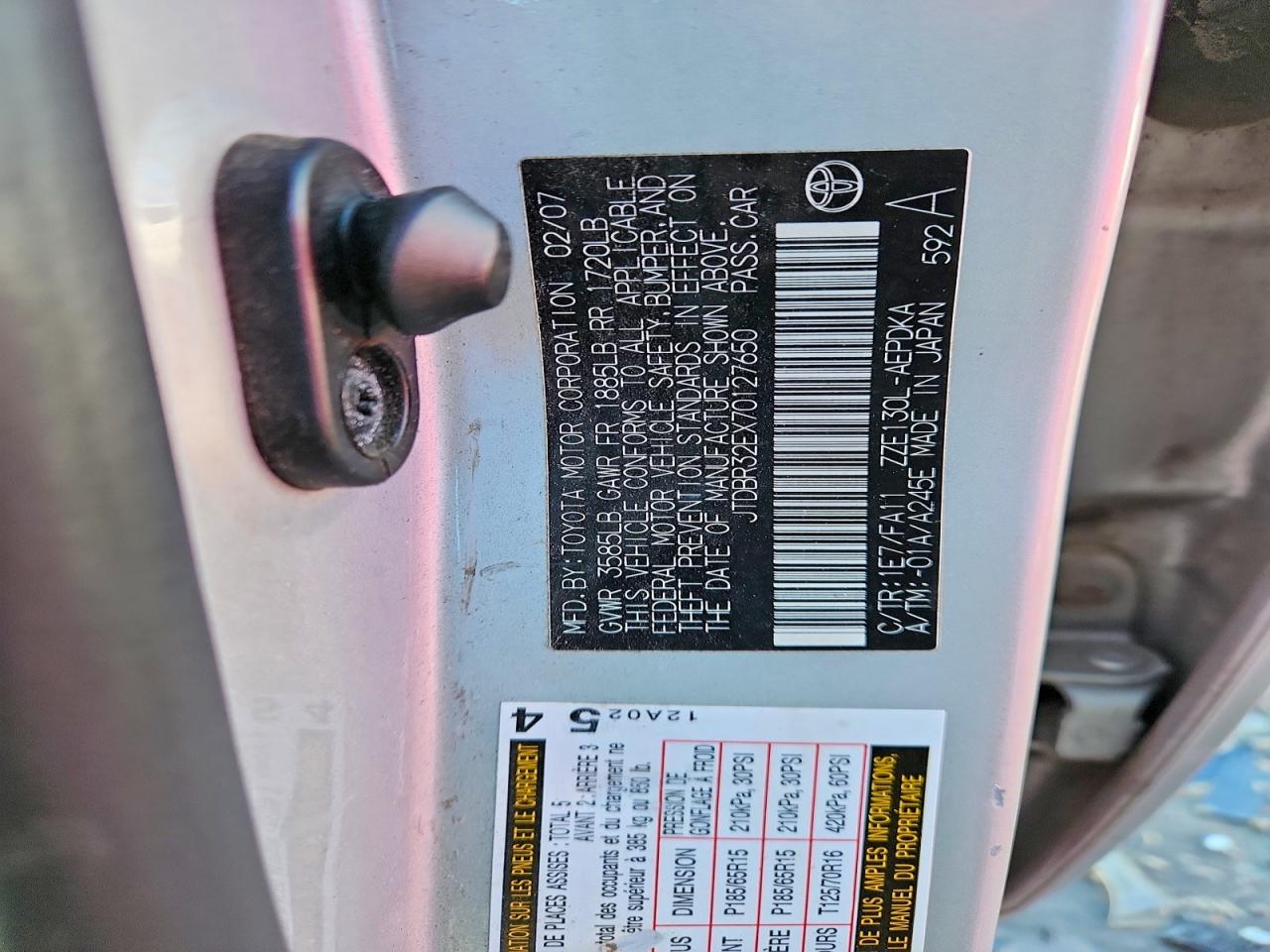 2007 TOYOTA COROLLA CE photo 12