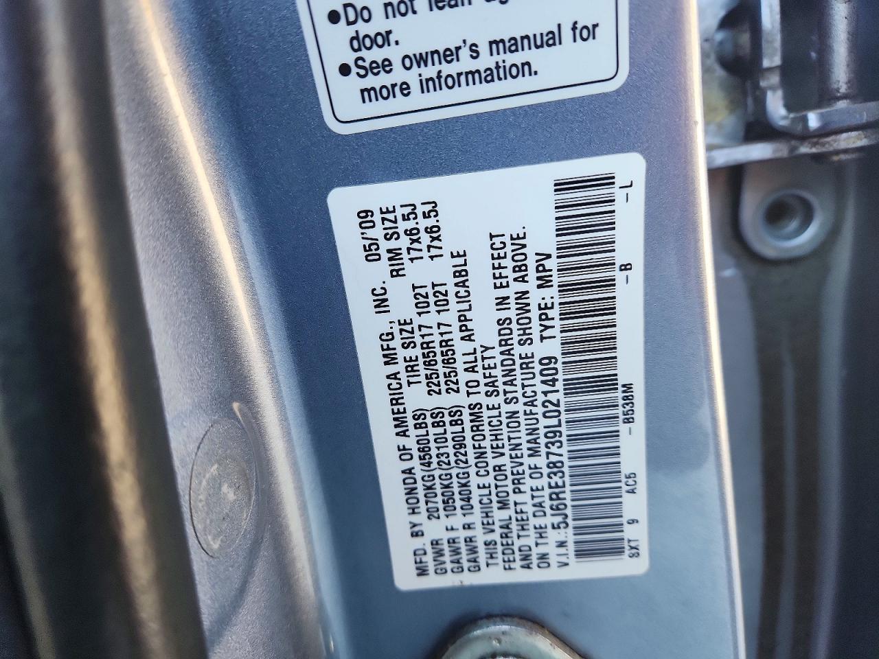 2009 HONDA CR-V EXL photo 40
