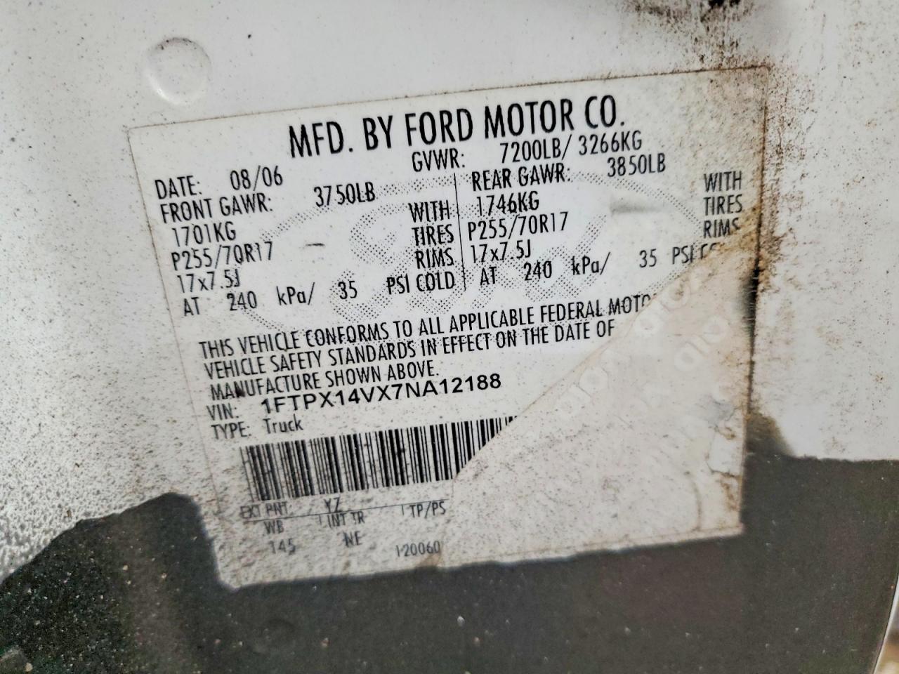 2007 FORD F150 photo 12