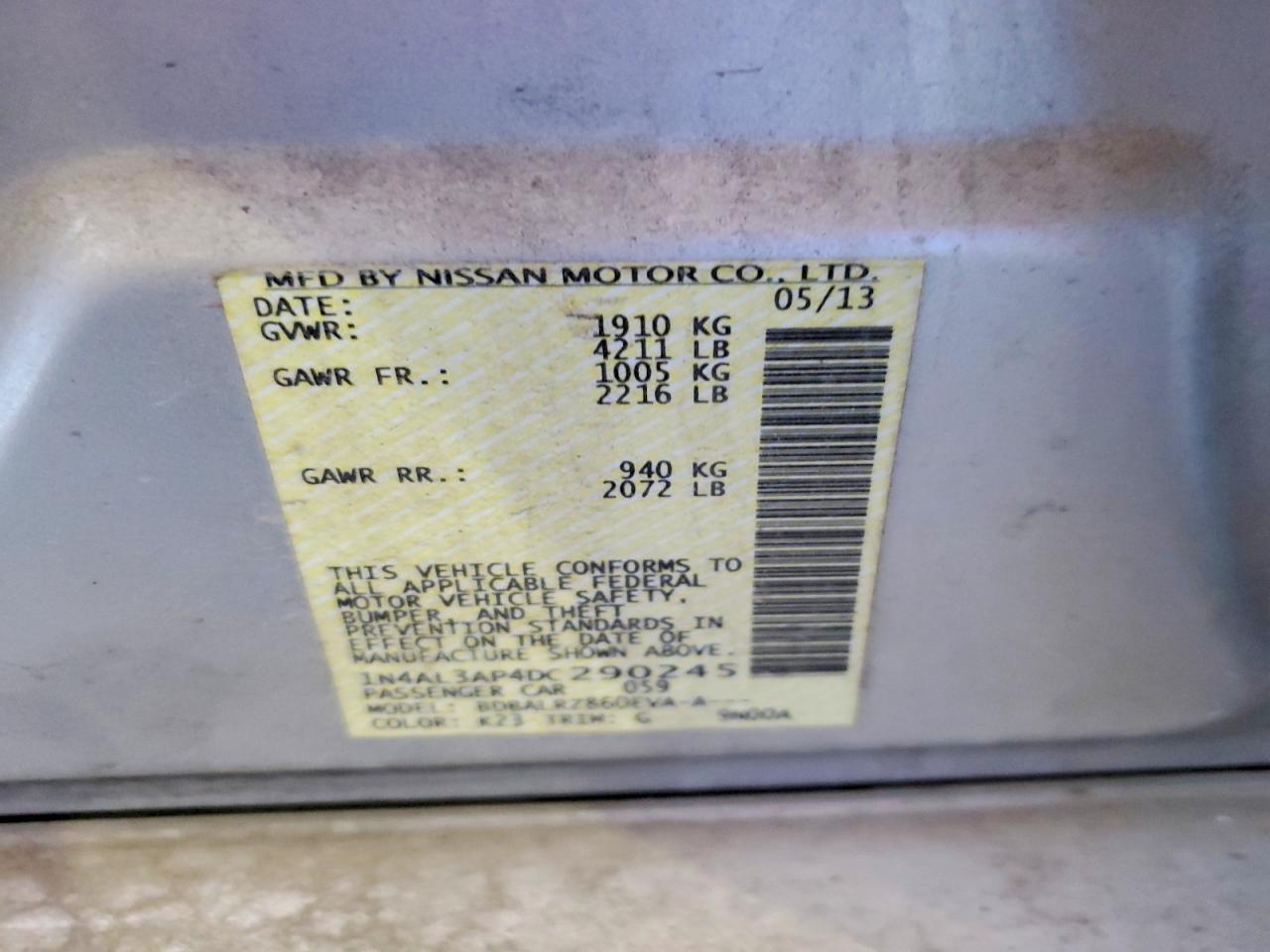 2013 NISSAN ALTIMA 2.5 photo 12