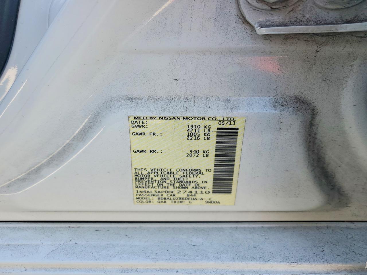 2013 NISSAN ALTIMA 2.5 photo 12