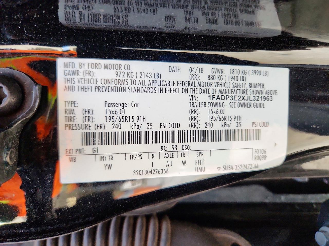 2018 FORD FOCUS S photo 23