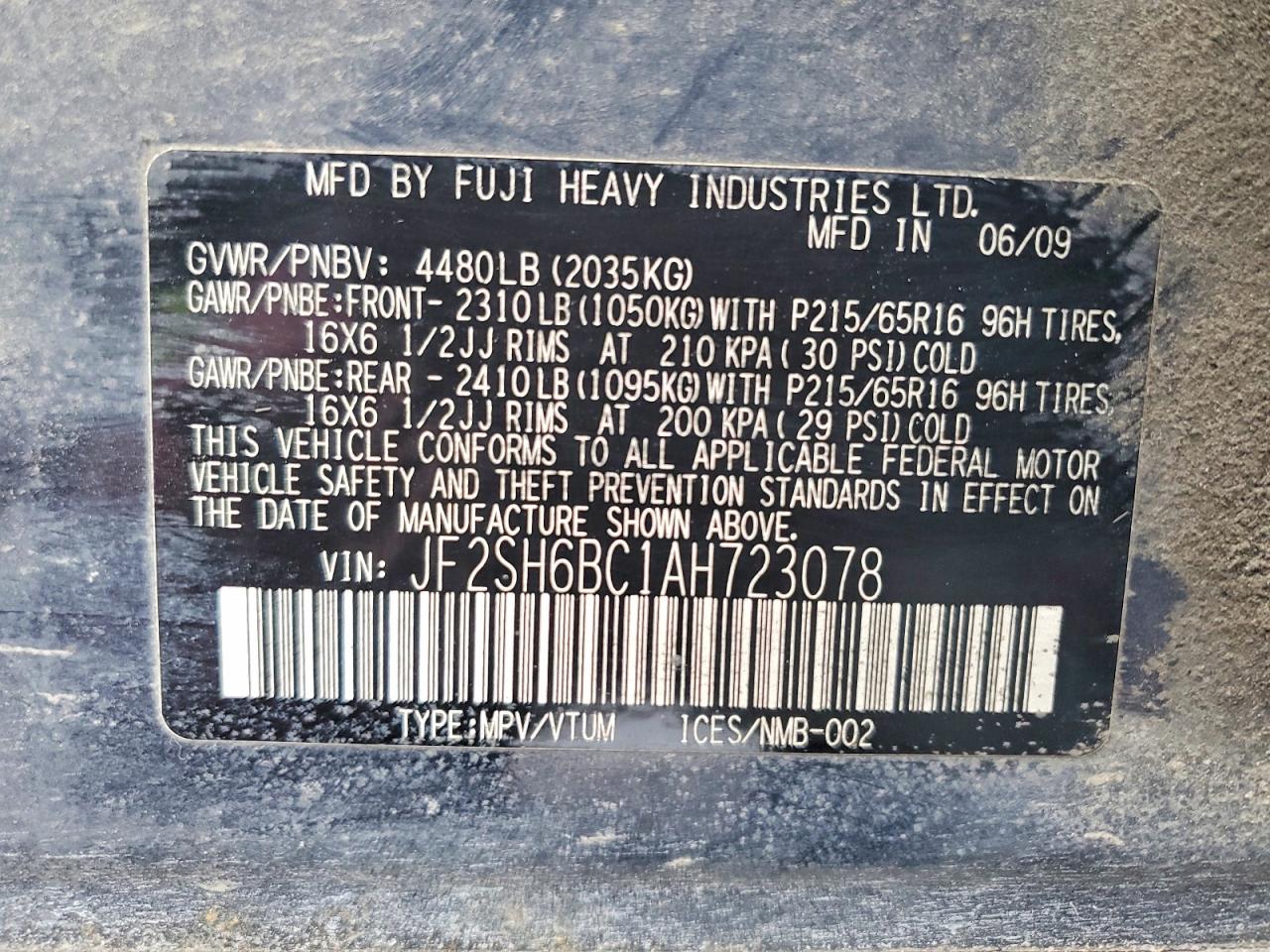 2010 SUBARU FORESTER XS photo 27