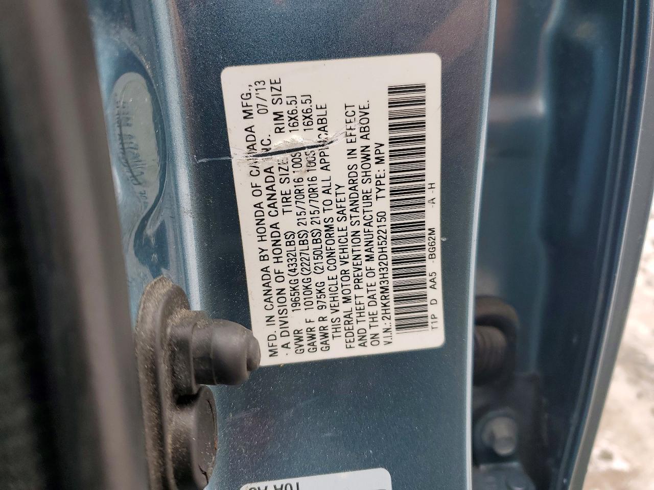 2013 HONDA CR-V LX photo 37