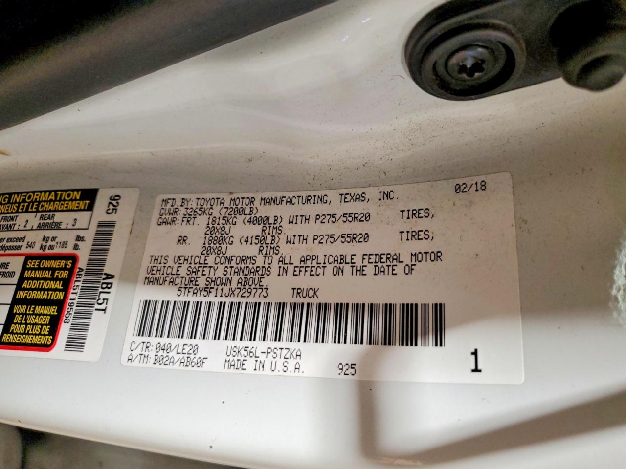 2018 TOYOTA TUNDRA CREWMAX 1794 photo 12