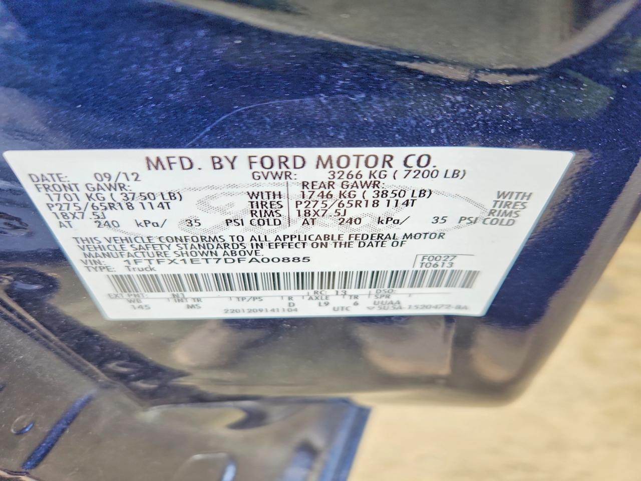2013 FORD F150 SUPER CAB photo 12