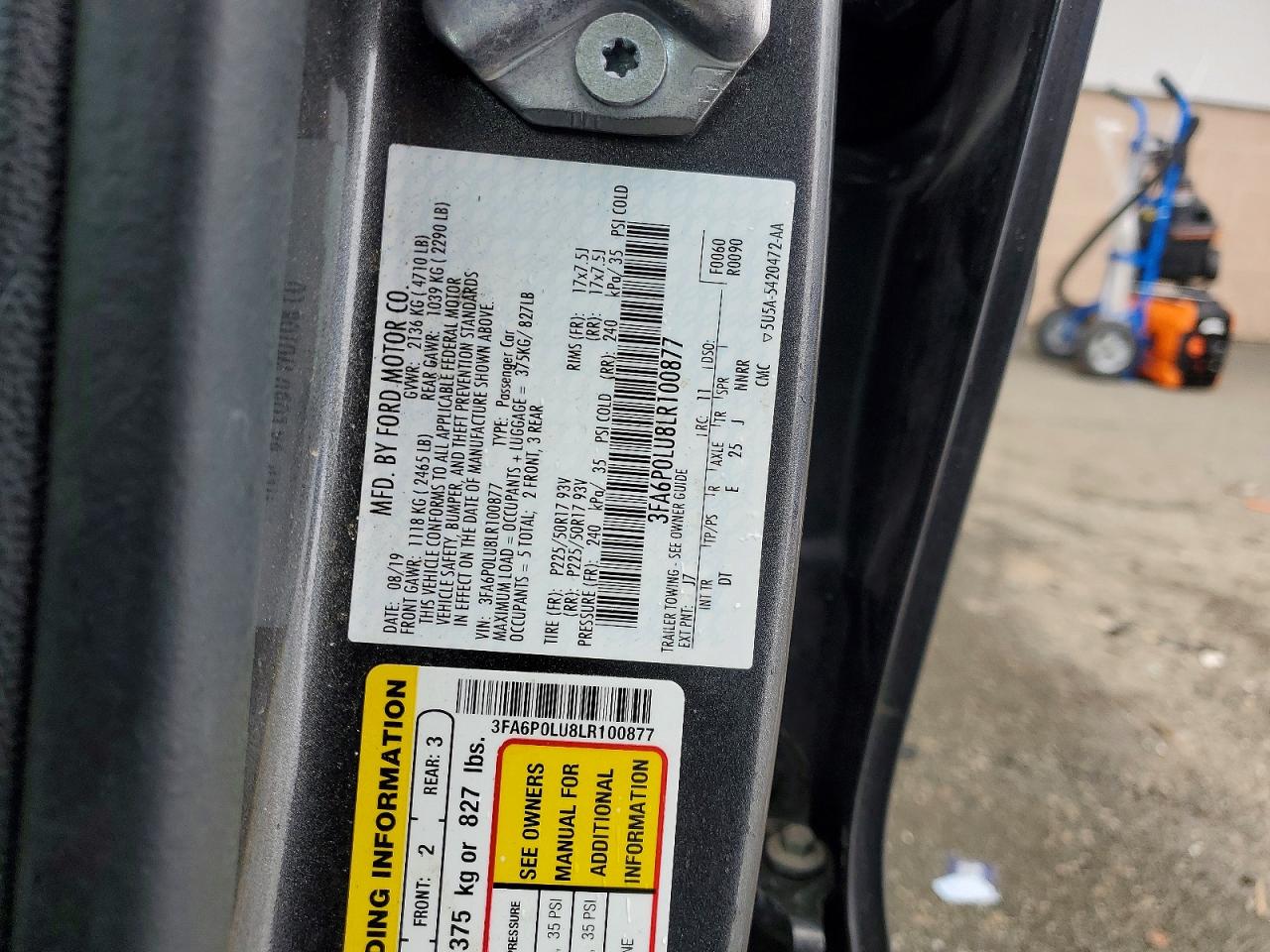 2020 FORD FUSION SE photo 12