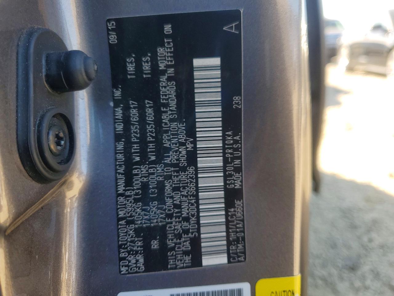 2015 TOYOTA SIENNA XLE 8-PASSENGER photo 14