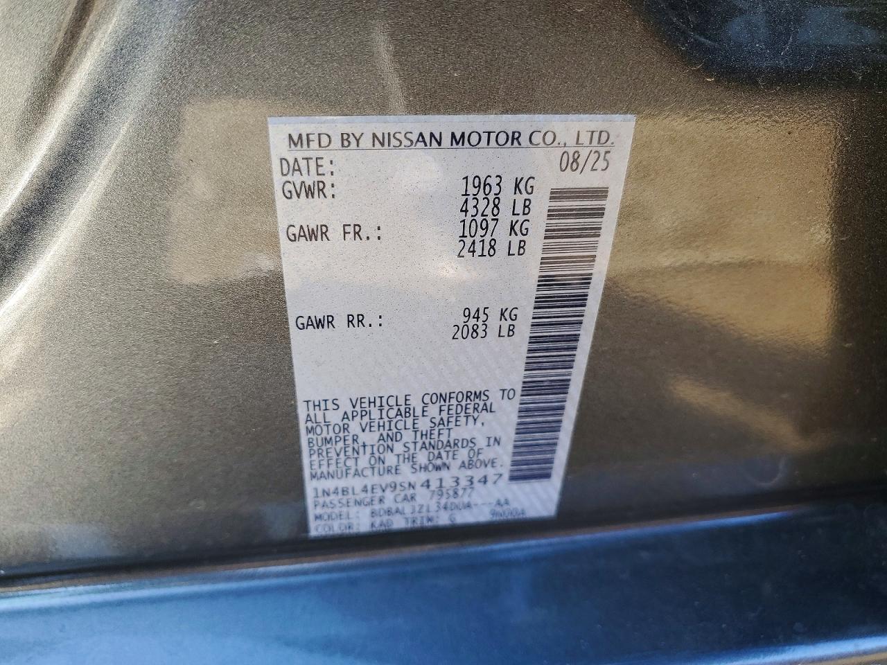 2025 NISSAN ALTIMA SL photo 25