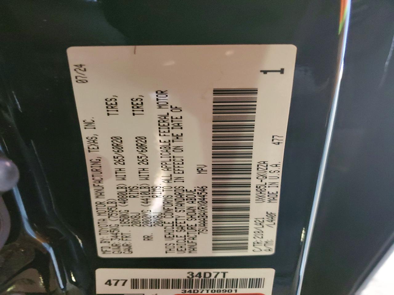 2024 TOYOTA SEQUOIA SR5 photo 25