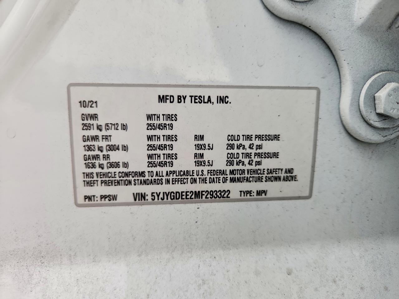 2021 TESLA MODEL Y photo 40