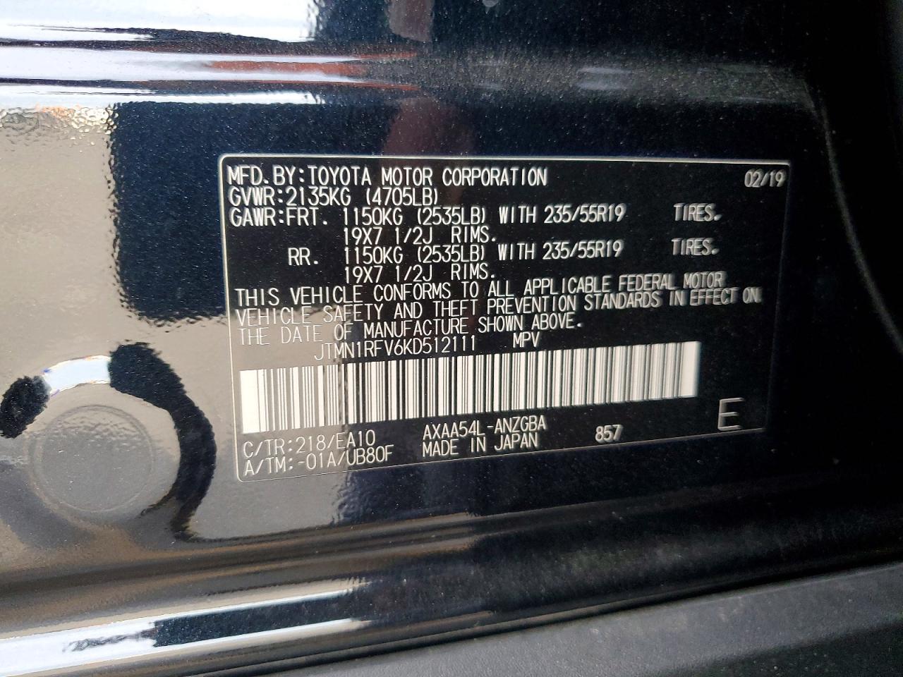 2019 TOYOTA RAV4 LIMITED photo 37