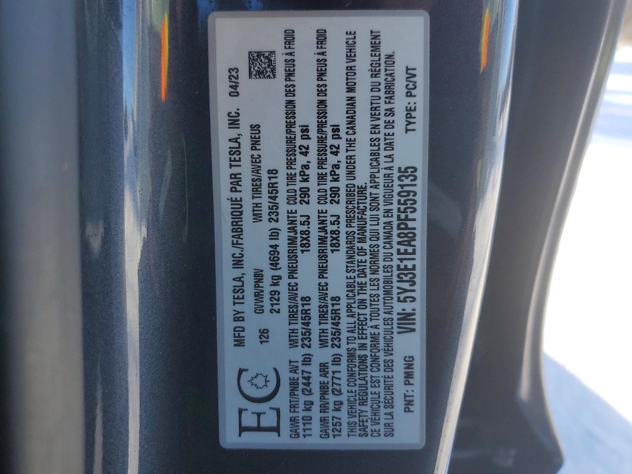 2023 TESLA MODEL 3 photo 25