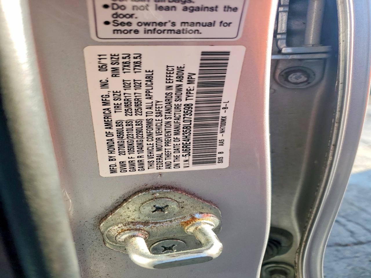 2011 HONDA CR-V LX photo 12