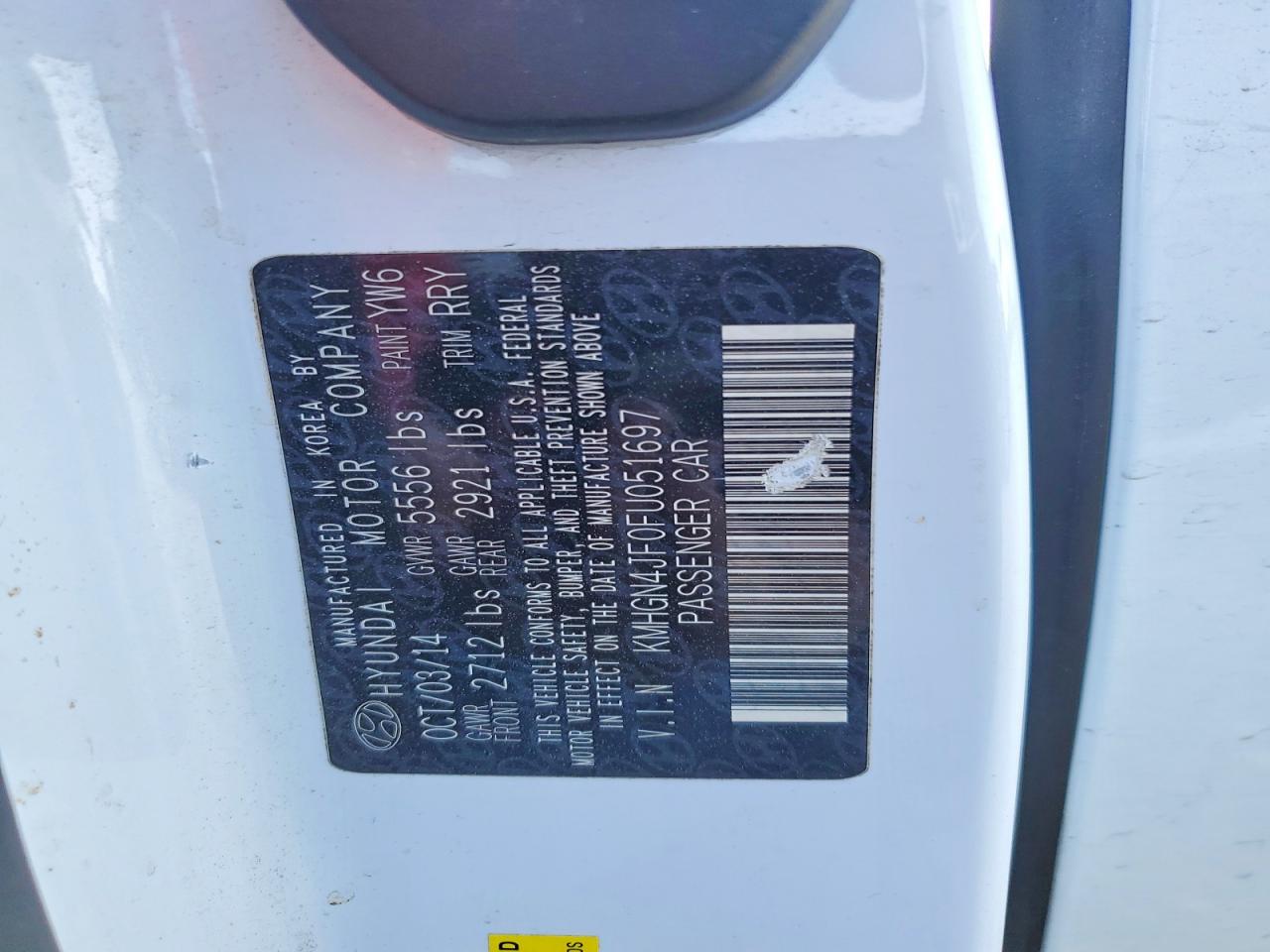 2015 HYUNDAI GENESIS 5.0L photo 12