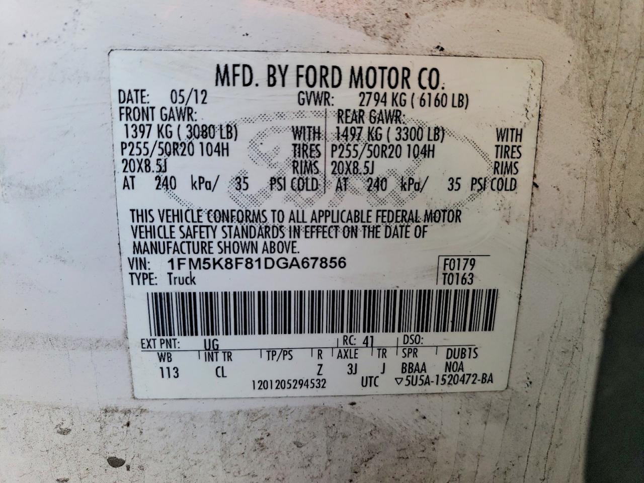 2013 FORD EXPLORER LIMITED photo 34