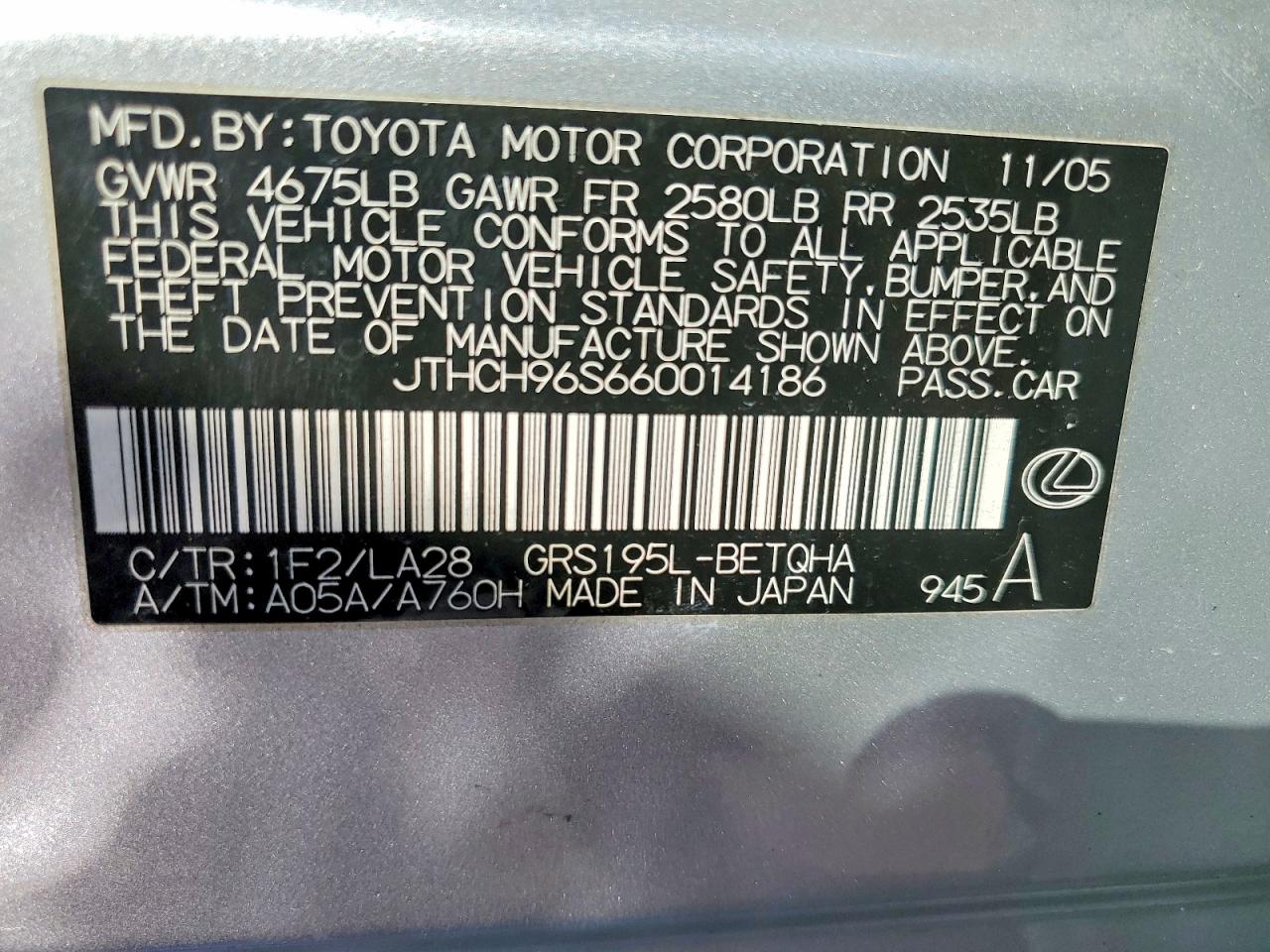 2006 LEXUS GS 300 photo 34