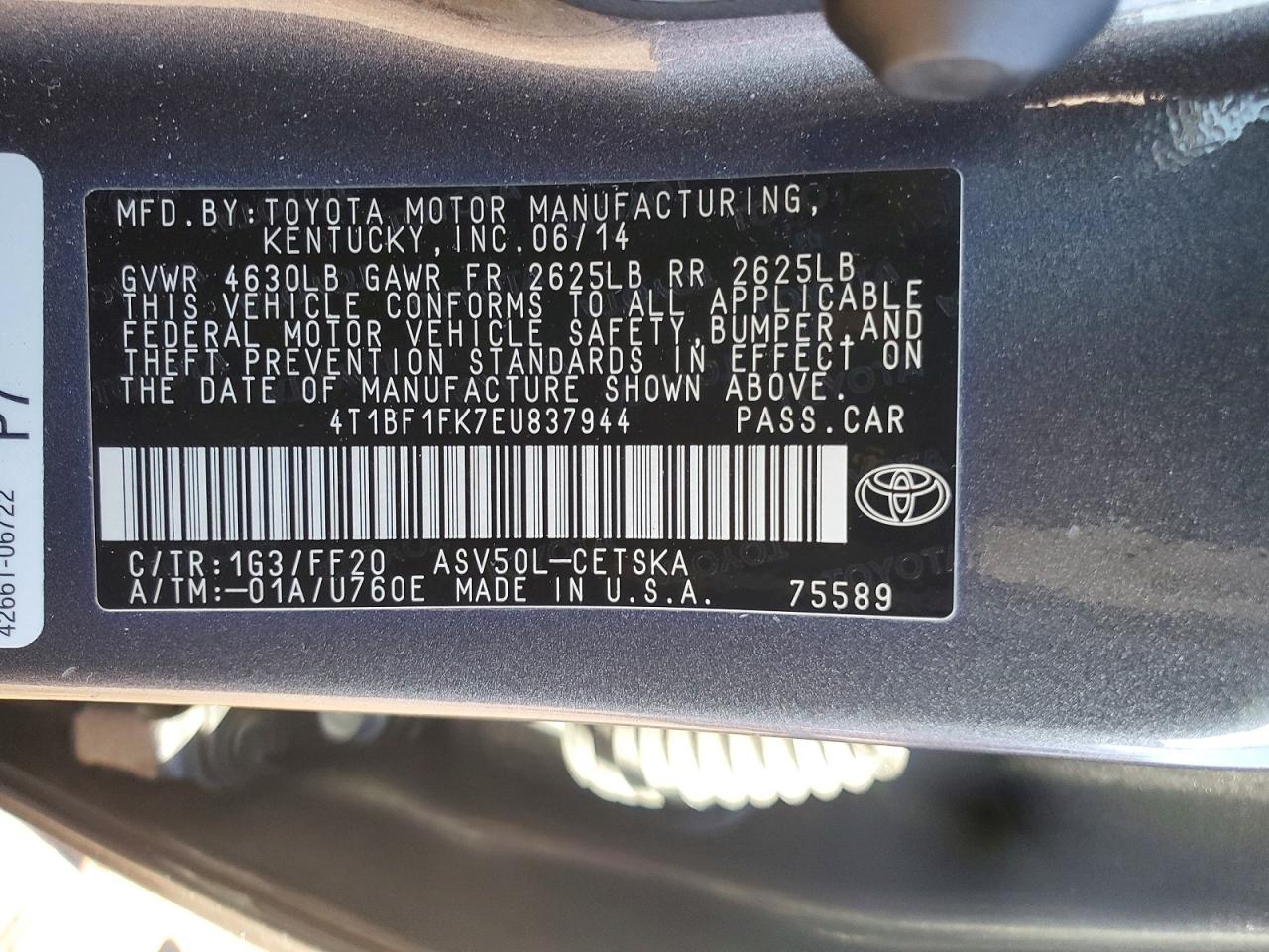 2014 TOYOTA CAMRY SE photo 37