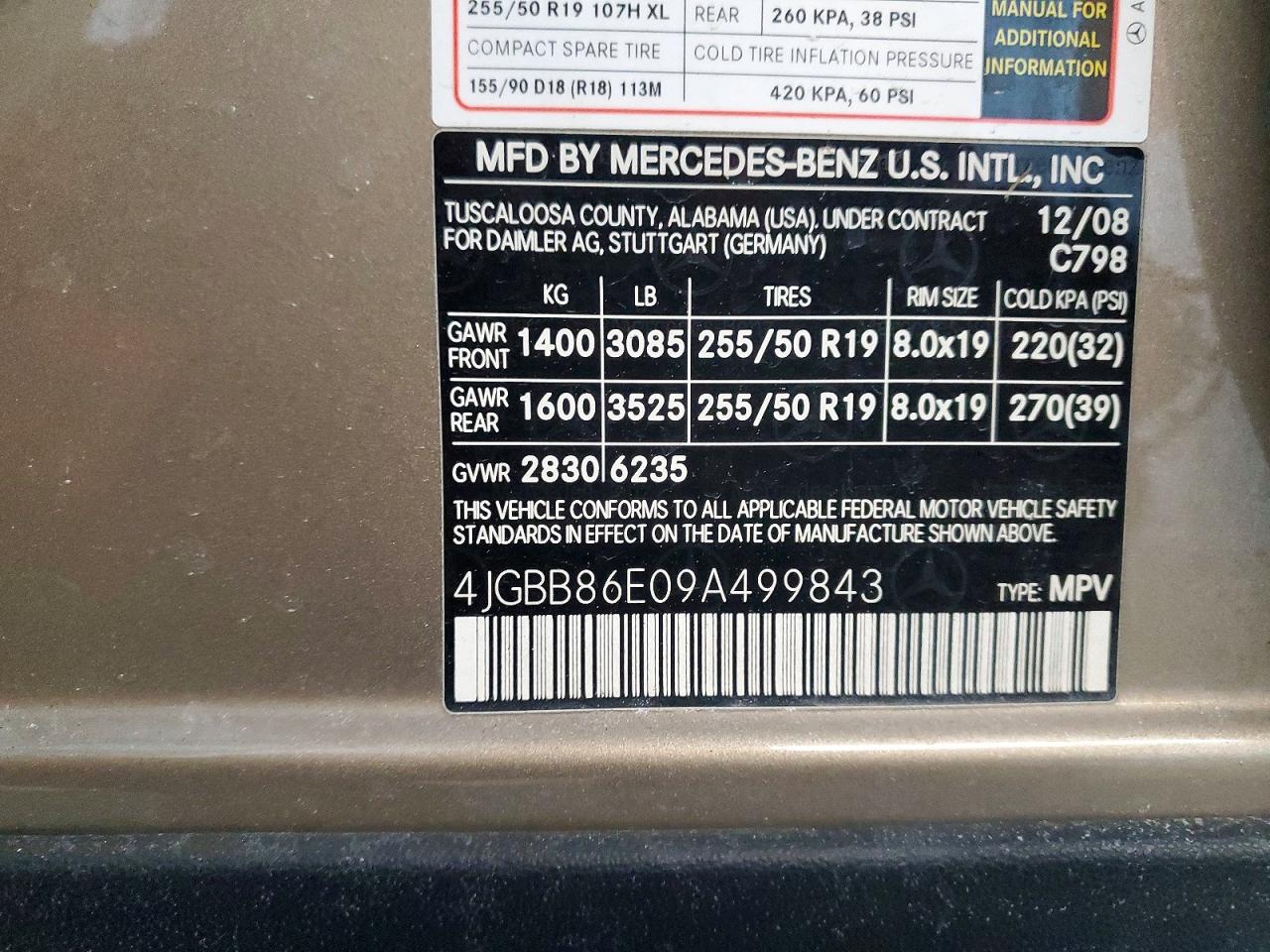 2009 MERCEDES-BENZ ML 350 photo 27