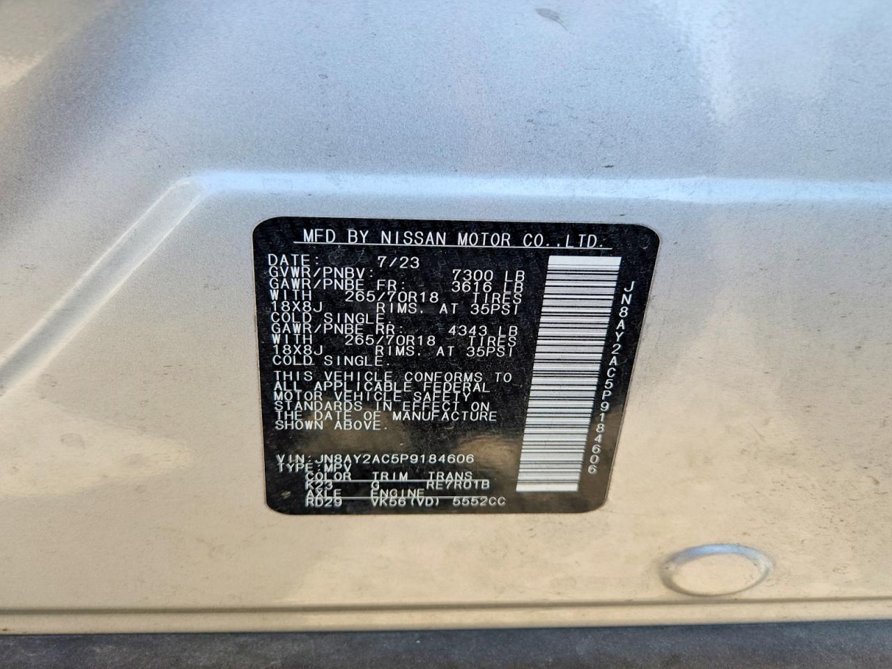 2023 NISSAN ARMADA S photo 14
