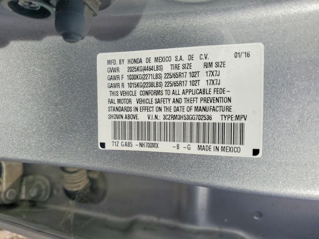2016 HONDA CR-V EX photo 13