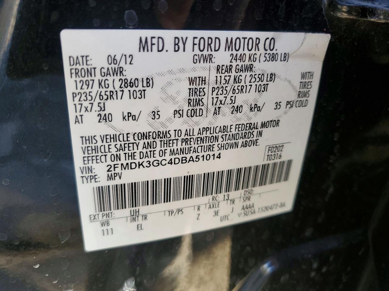 2013 FORD EDGE SE photo 12