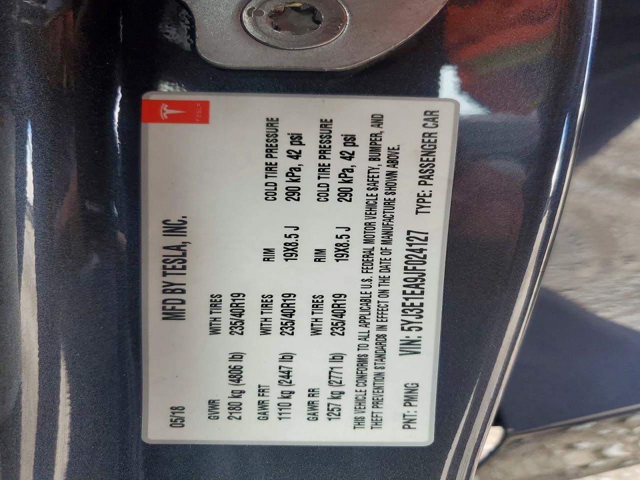 2018 TESLA MODEL 3 photo 13
