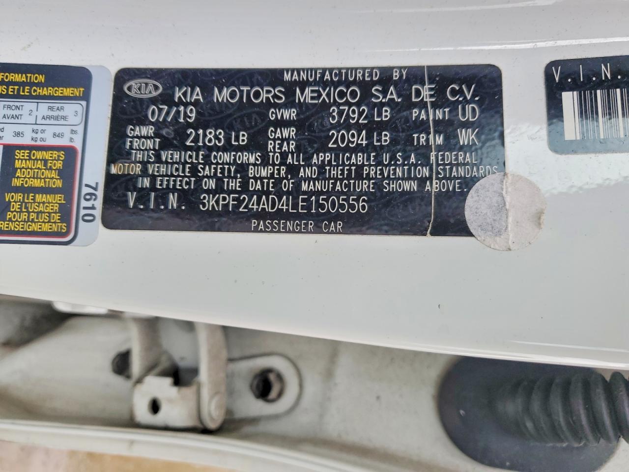 2020 KIA FORTE FE photo 12