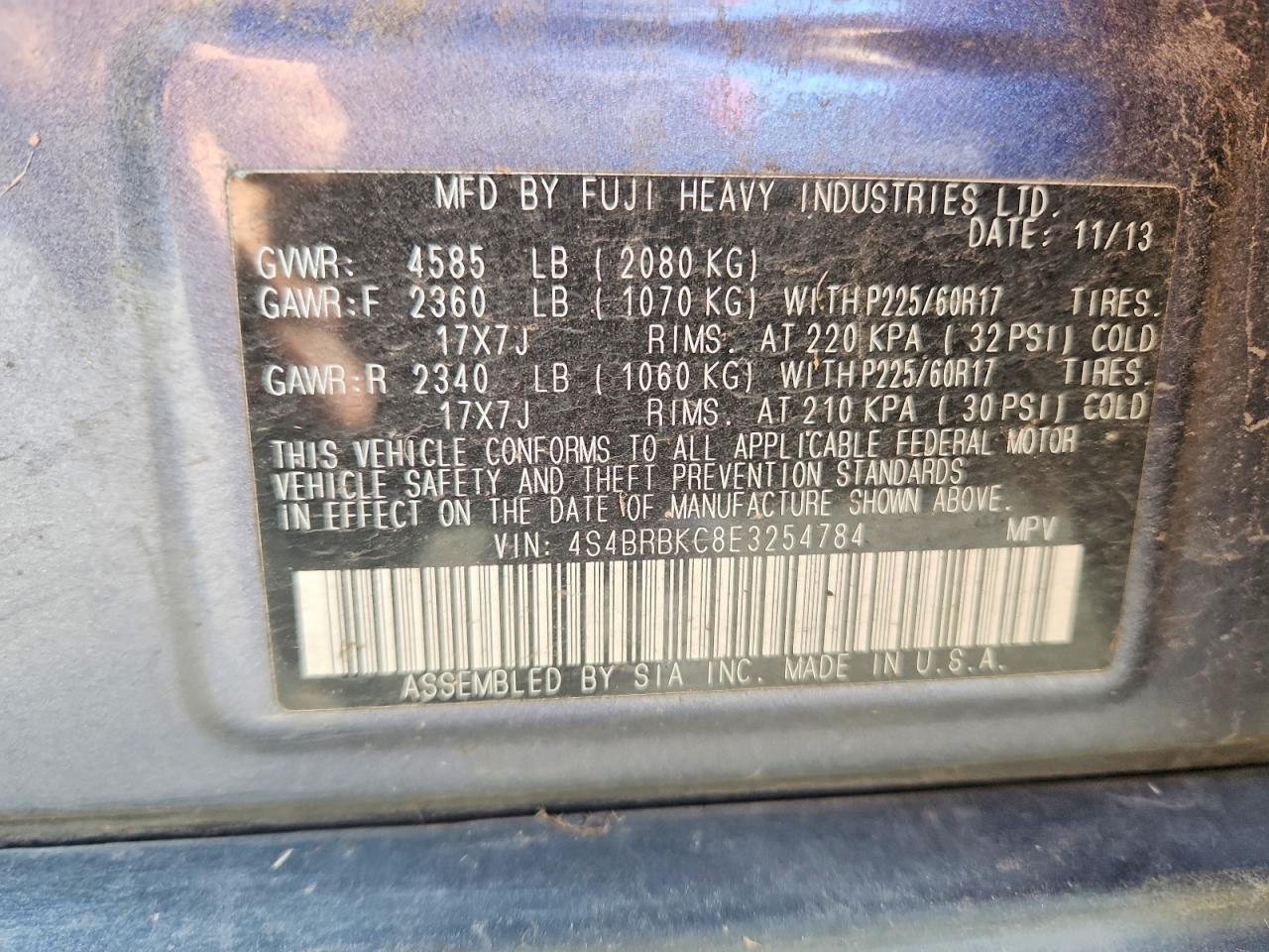 2014 SUBARU OUTBACK 2.5I LIMITED photo 23