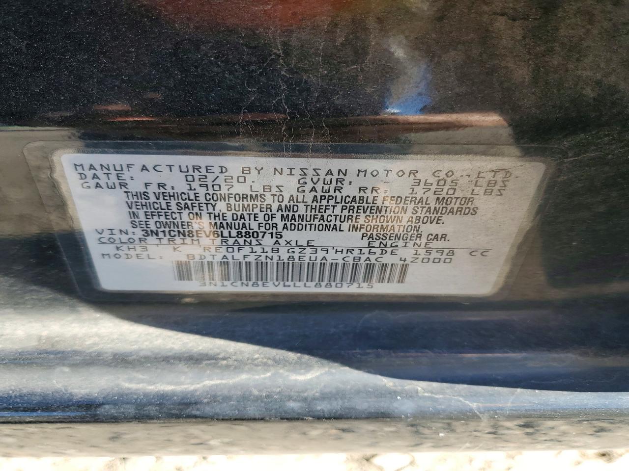 2020 NISSAN VERSA SV photo 23