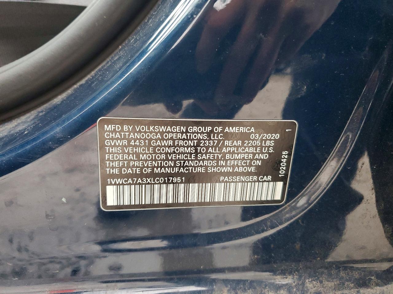 2020 VOLKSWAGEN PASSAT SEL photo 12
