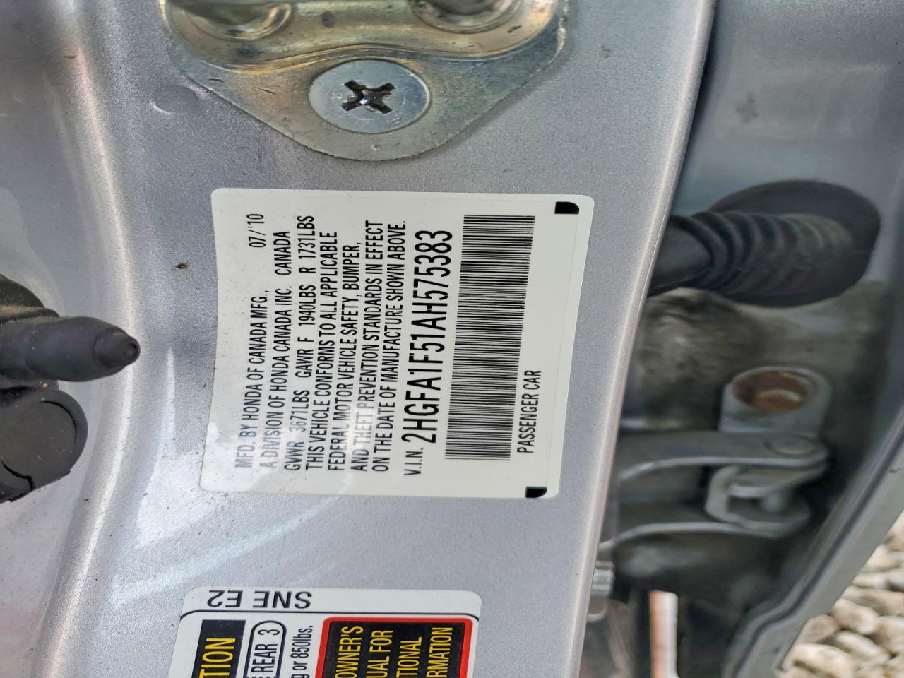 2010 HONDA CIVIC LX photo 25