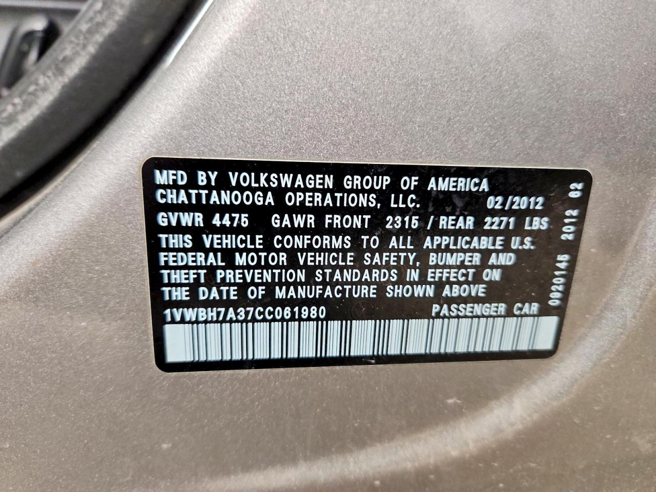 2012 VOLKSWAGEN PASSAT SE photo 25