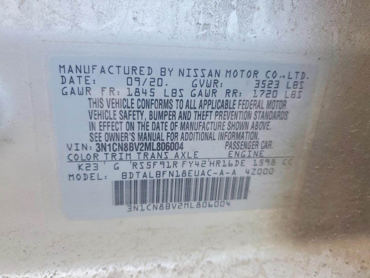2021 NISSAN VERSA S photo 23
