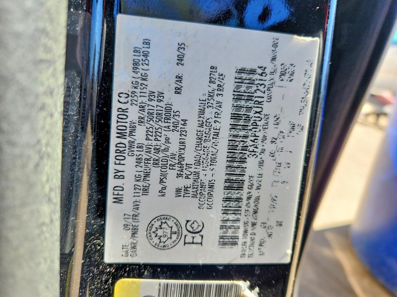 2018 FORD FUSION SE PHEV photo 12