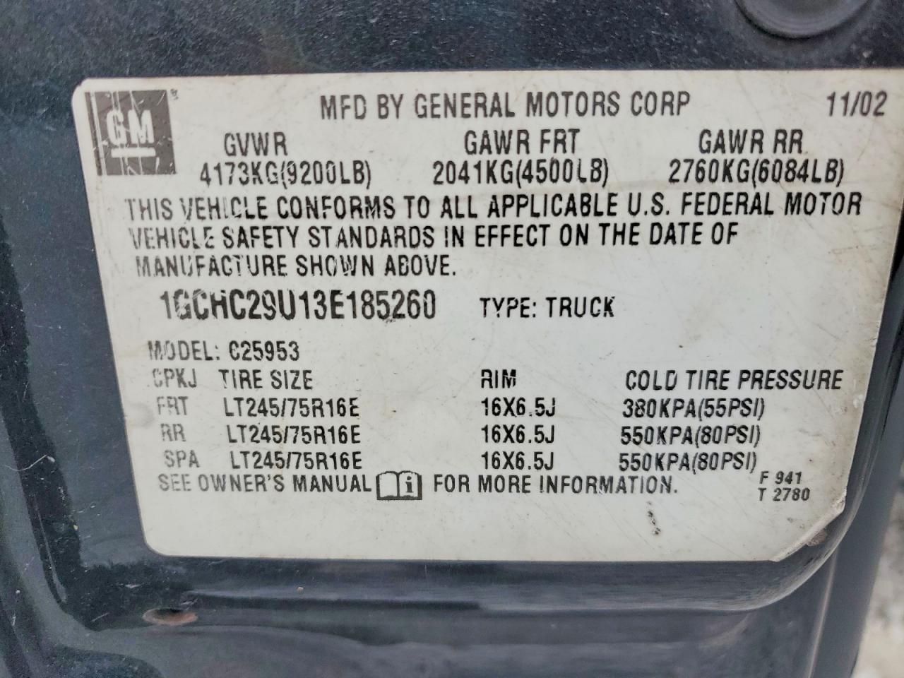 2003 CHEVROLET SILVERADO C2500 HEAVY DUTY photo 23