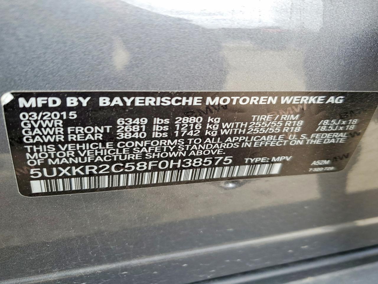 2015 BMW X5 SDRIVE35I photo 14